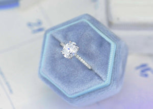 2 Carat Oval Swarovski Gem Engagement Ring