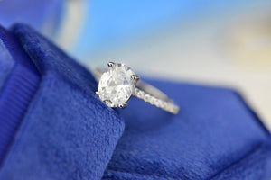 2 Carat Oval Swarovski Gem Engagement Ring