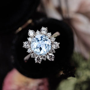 Snowflake Aquamarine Ring