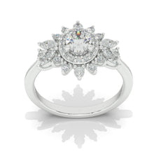 Load image into Gallery viewer, 14K White Gold 2 Carat Oval Moissanite Halo Engagement Ring
