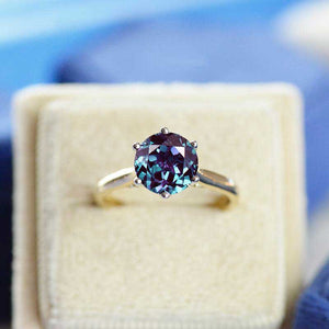 3 Carat Alexandrite Six Prongs Engagement Ring