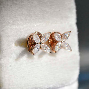 Marquise Cut Moissanite 14K Gold Earring Studs