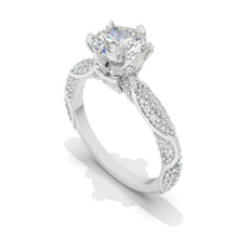Load image into Gallery viewer, 2 Carat  Moissanite Floral  White Gold Engagement  Ring
