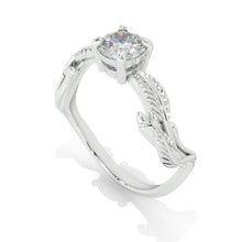 Load image into Gallery viewer,  Moissanite White Gold Engagement Leaves Ring

