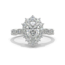 Load image into Gallery viewer, 14K White Gold 1.5 Carat Pear Moissanite Halo Engagement Ring
