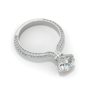 2 Carat  Moissanite Diamond  White Gold Engagement  Ring