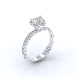 ''Carmen'' Heart Halo Moissanite 14K Gold Moissanite Engagement Ring