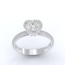 Load image into Gallery viewer, &#39;&#39;Carmen&#39;&#39; Heart Halo Moissanite 14K Gold Moissanite Engagement Ring

