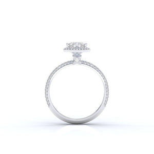 ''Carmen'' Heart Halo Moissanite 14K Gold Moissanite Engagement Ring