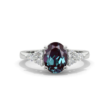 3 Carat Oval Alexandrite Engagement Ring