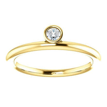 Load image into Gallery viewer, 14K Gold Yellow 3mm Round Forever One Moissanite Ring - Giliarto
