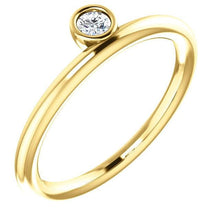 Load image into Gallery viewer, 14K Gold Yellow 3mm Round Forever One Moissanite Ring - Giliarto
