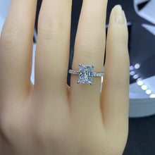 Load image into Gallery viewer, 2 Carat Giliarto Radiant Moissanite Hidden Halo Engagement 14K White Gold Ring
