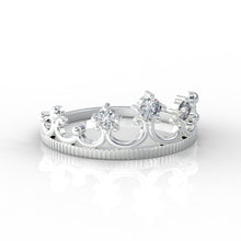 Load image into Gallery viewer, Diamond Royal Tiara Crown 14K White Gold Ring - Giliarto
