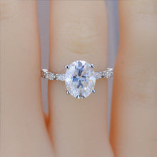 Load image into Gallery viewer, 3 Carat Oval Shaped  Giliarto Moissanite  White Gold Engagement Ring
