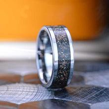 Load image into Gallery viewer, Copper and Silver Chips Inlay Tungsten Carbide Ring
