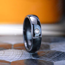 Load image into Gallery viewer, Black Ceramic Ring with Cristal Gem
