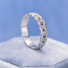 Load image into Gallery viewer, Blue Sapphire Gold Giliarto Eternity Ring
