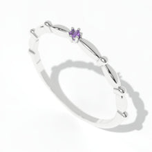Load image into Gallery viewer, 0.1 Carat Giliarto Amethyst Gold Promissory Ring
