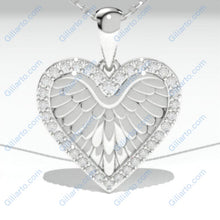 Load image into Gallery viewer, Love Heart Pendant Necklace 14K White Gold
