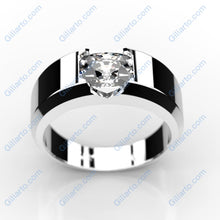 Load image into Gallery viewer, Cushion 2 Carat Moissanite Men&#39;s  14K White Gold  Ring. - Giliarto
