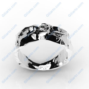 Diamond Men's  14K White Gold  Ring. - Giliarto