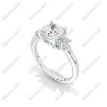Load image into Gallery viewer, 7x7mm Cushion Cut Halo Giliarto Moissanite Diamond White Gold Engagement Ring
