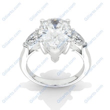 Load image into Gallery viewer, 14x9mm Pear Cut Halo Giliarto Moissanite Diamond White Gold Engagement Ring
