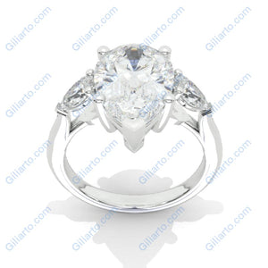 14x9mm Pear Cut Halo Giliarto Moissanite Diamond White Gold Engagement Ring