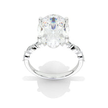 Load image into Gallery viewer, Oval Cut 14x10mm Giliarto Moissanite Diamond White Gold Engagement Ring
