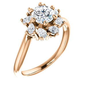 14K Rose 5.5 mm Round 3/8 CTW Diamond Engagement Ring