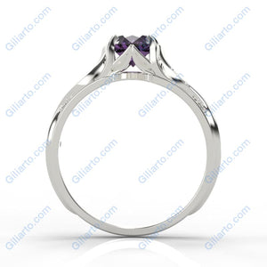 0.8 Carat ''Queen of the North'' purple Amethyst Engagement Ring - Giliarto 