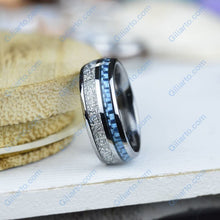 Load image into Gallery viewer, Meteorite and Carbon Fiber Tungsten Carbide Rings
