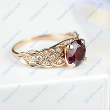 Load image into Gallery viewer, 2 Carat Red Ruby Giliarto Gold Engagement Ring
