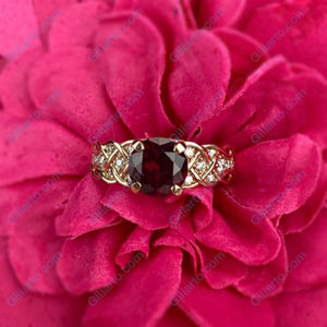Red Ruby Giliarto Gold Engagement Ring
