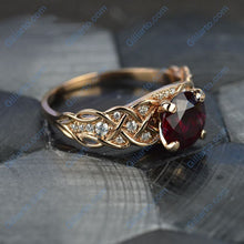 Load image into Gallery viewer, Red Ruby Giliarto Gold Engagement Ring
