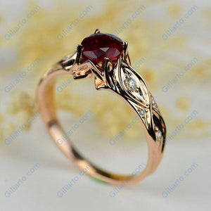 Customize 1.0 Carat Giliarto Ruby Engagement Ring 14K Rose Gold