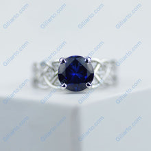 Load image into Gallery viewer, 2 Carat Blue Sapphire White Gold Giliarto Engagement Ring
