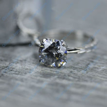 Load image into Gallery viewer, Gray Moissanite Diamond Engagement Eternity Ring
