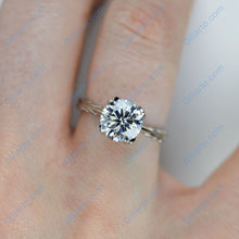 Load image into Gallery viewer, 2 Carat Gray Moissanite Leaf Floral Promissory Ring
