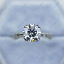 Load image into Gallery viewer, 2 Carat Gray Moissanite Leaf Floral Promissory Ring
