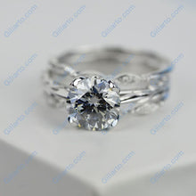Load image into Gallery viewer, 2 Carat Gray Moissanite  Engagement Eternity Rings Set
