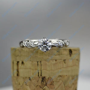 1 Carat Moissanite  Giliarto  Gold Ornaments Engagement Ring