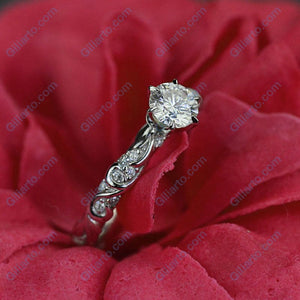 1 Carat Moissanite  Giliarto  Gold Ornaments Engagement Ring