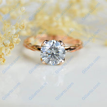 Load image into Gallery viewer, 2 Carat Light Gray Moissanite Engagement Ring
