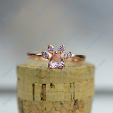 Load image into Gallery viewer, Dog Cat Paw Gold Plated Silver Ring

