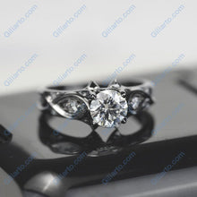 Load image into Gallery viewer, 14K Black Gold Moissanite Celtic Engagement Ring

