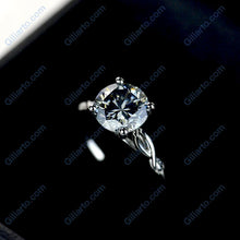 Load image into Gallery viewer, 3 Carat Grey Gray Moissanite Stone 14K White Gold Engagement Ring
