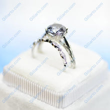 Load image into Gallery viewer, 2 Carat Gray Moissanite  Engagement Eternity Gold Rings Set
