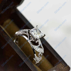 1.5 Carat Giliarto Princess Cut Moissanite  Promissory ring